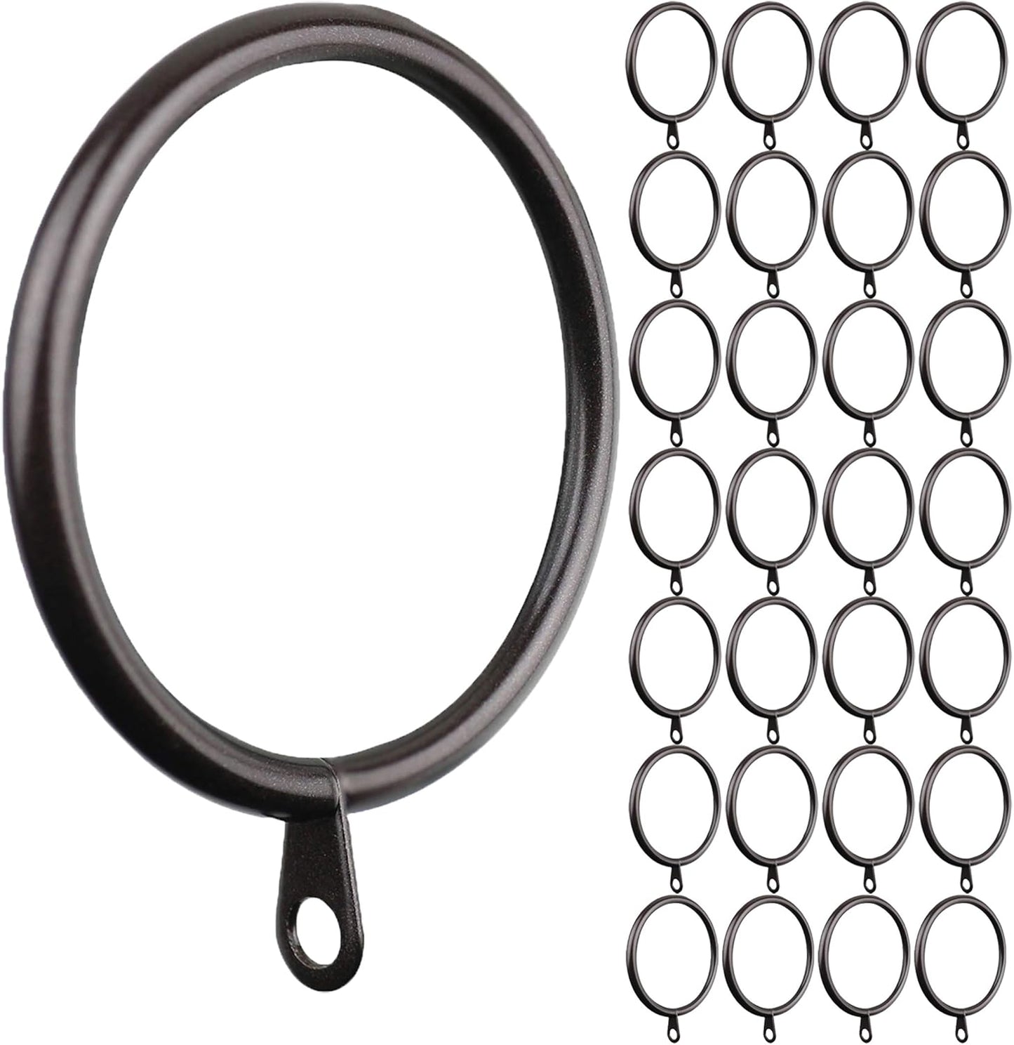 MERIVILLE Oil-Rubbed Bronze Curtain Rings - Easy Rod Fit