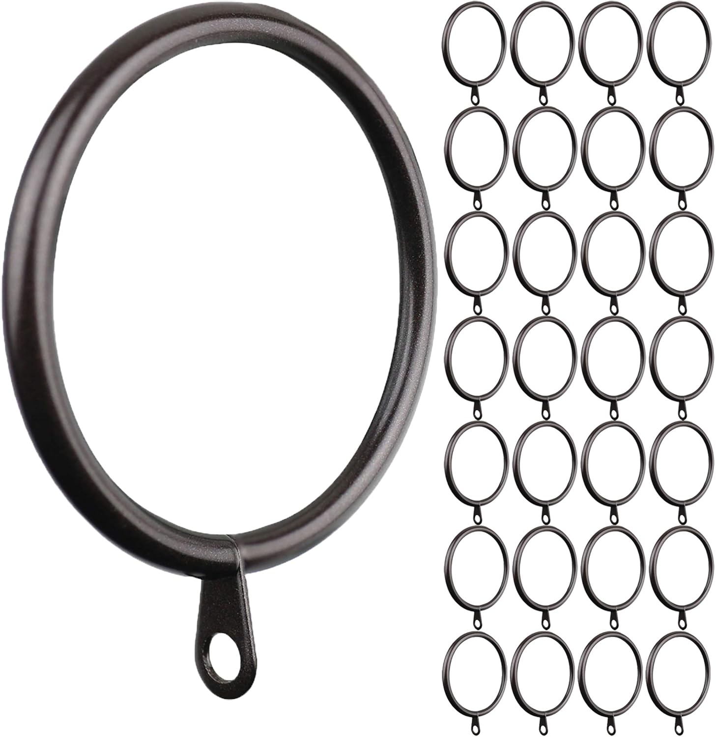 MERIVILLE Oil-Rubbed Bronze Curtain Rings - Easy Rod Fit