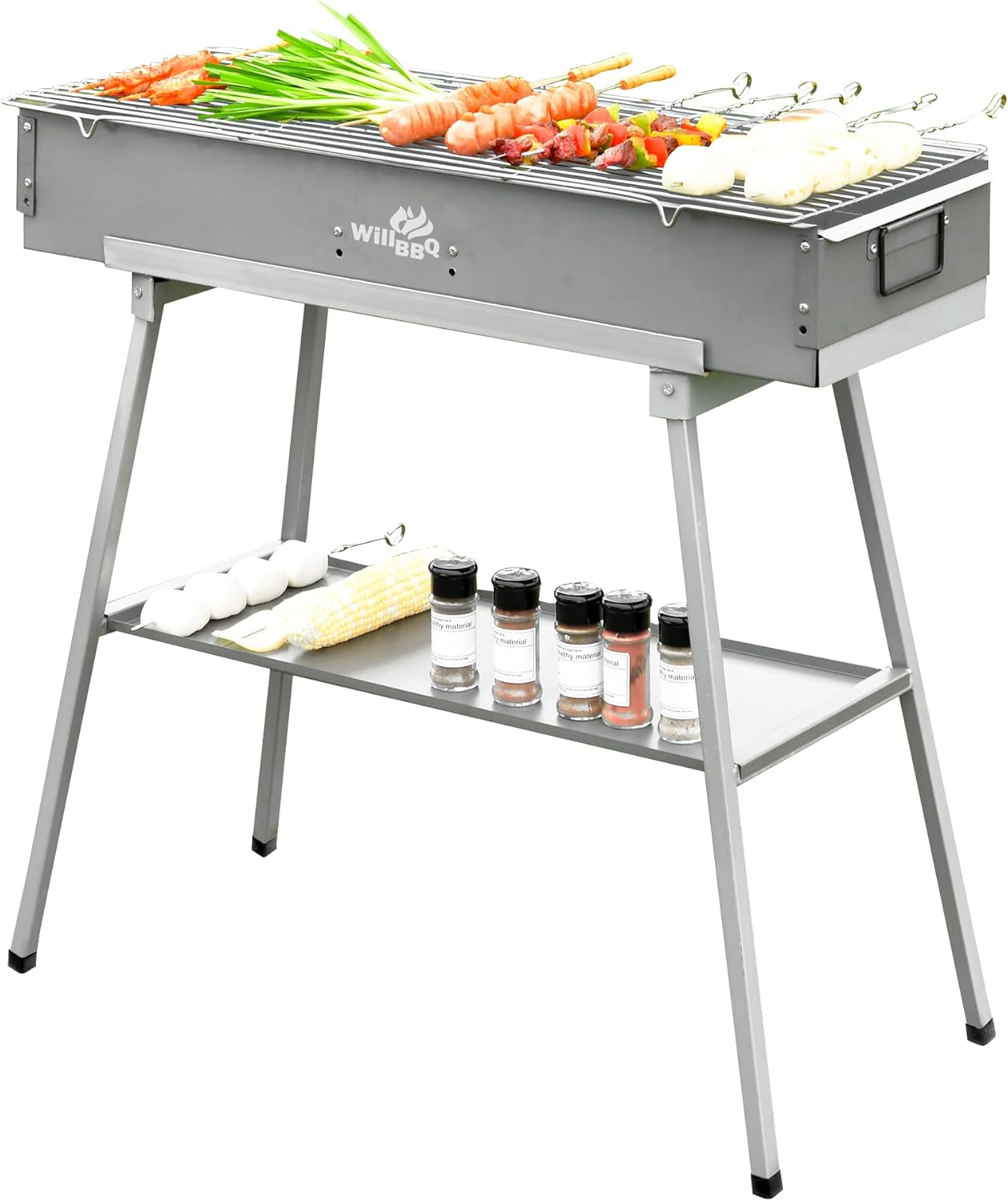 Portable Charcoal Grill for Outdoor Cooking and Camping Use