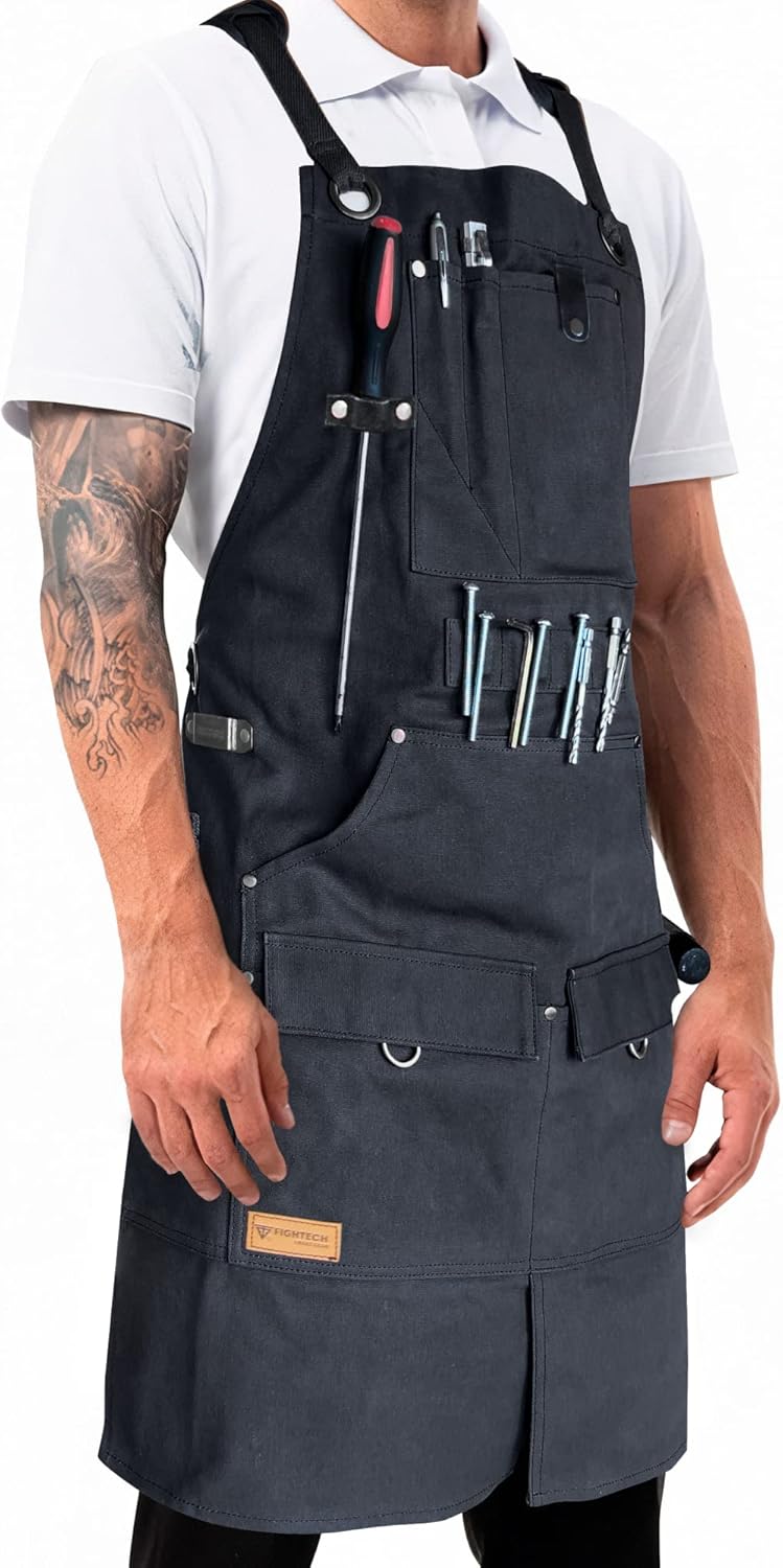 FIGHTECH Heavy Duty Wood Working Apron for Men with Tool Pockets