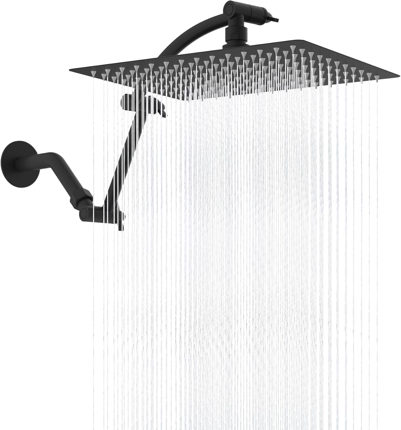 Hibbent All Metal Rain Shower Head with Adjustable Extension Arm