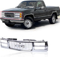 Front Grille Grill Chrome Compatible With 1994-2000 GMC C/K 1500 2500