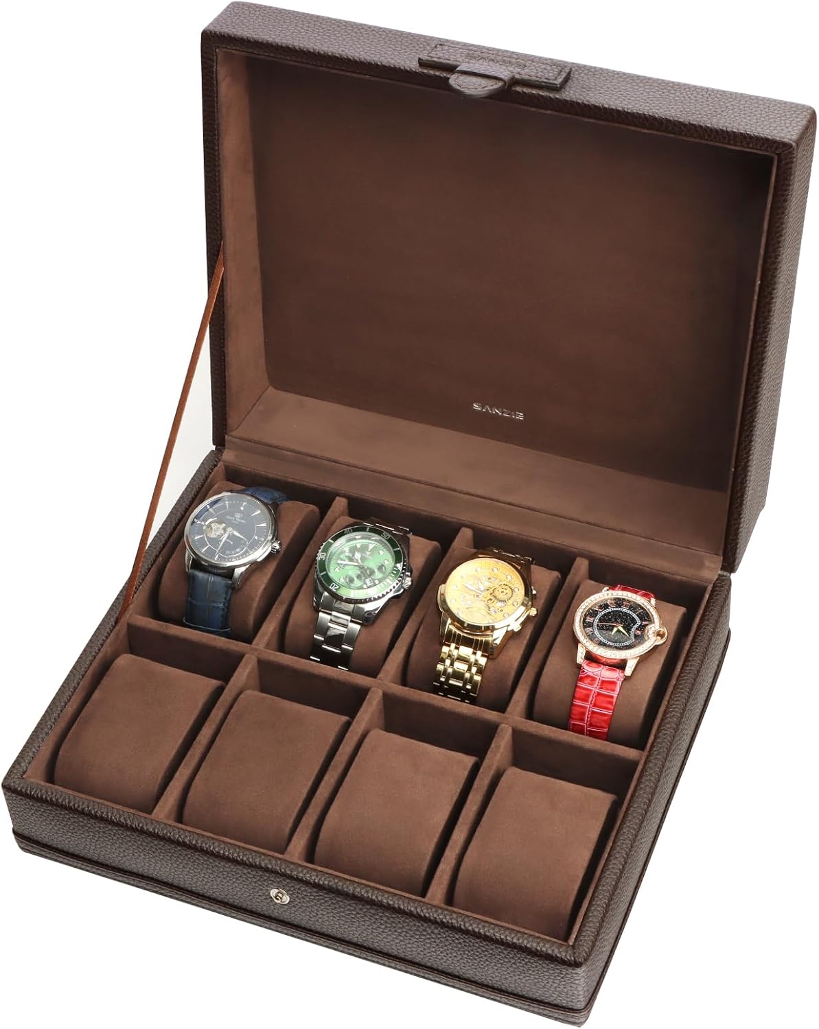 SANZIE 8-Slot Watch Case: Luxe Storage Solution