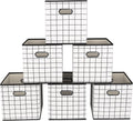 Fabric Cube Storage Bins 11x11x11 Set of 6 - Foldable Organizer