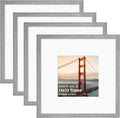 KINLINK 14x14 Picture Frame Set of 4 in Grey Solid Wood