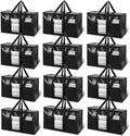Extra Large Moving Bags 12 Pack Black - 100L Heavy Duty Storage Totes
