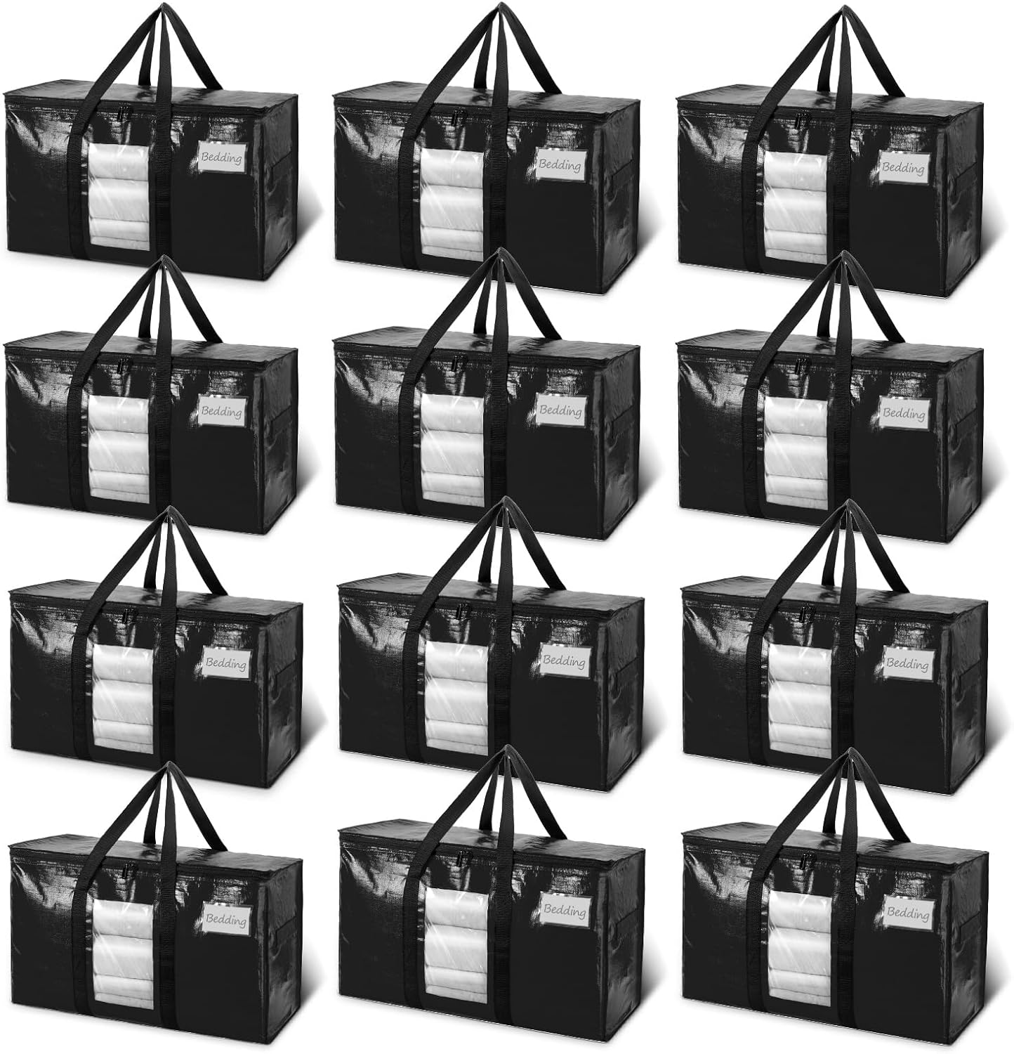 Extra Large Moving Bags for Storage - Heavy Duty Totes 12 Pack