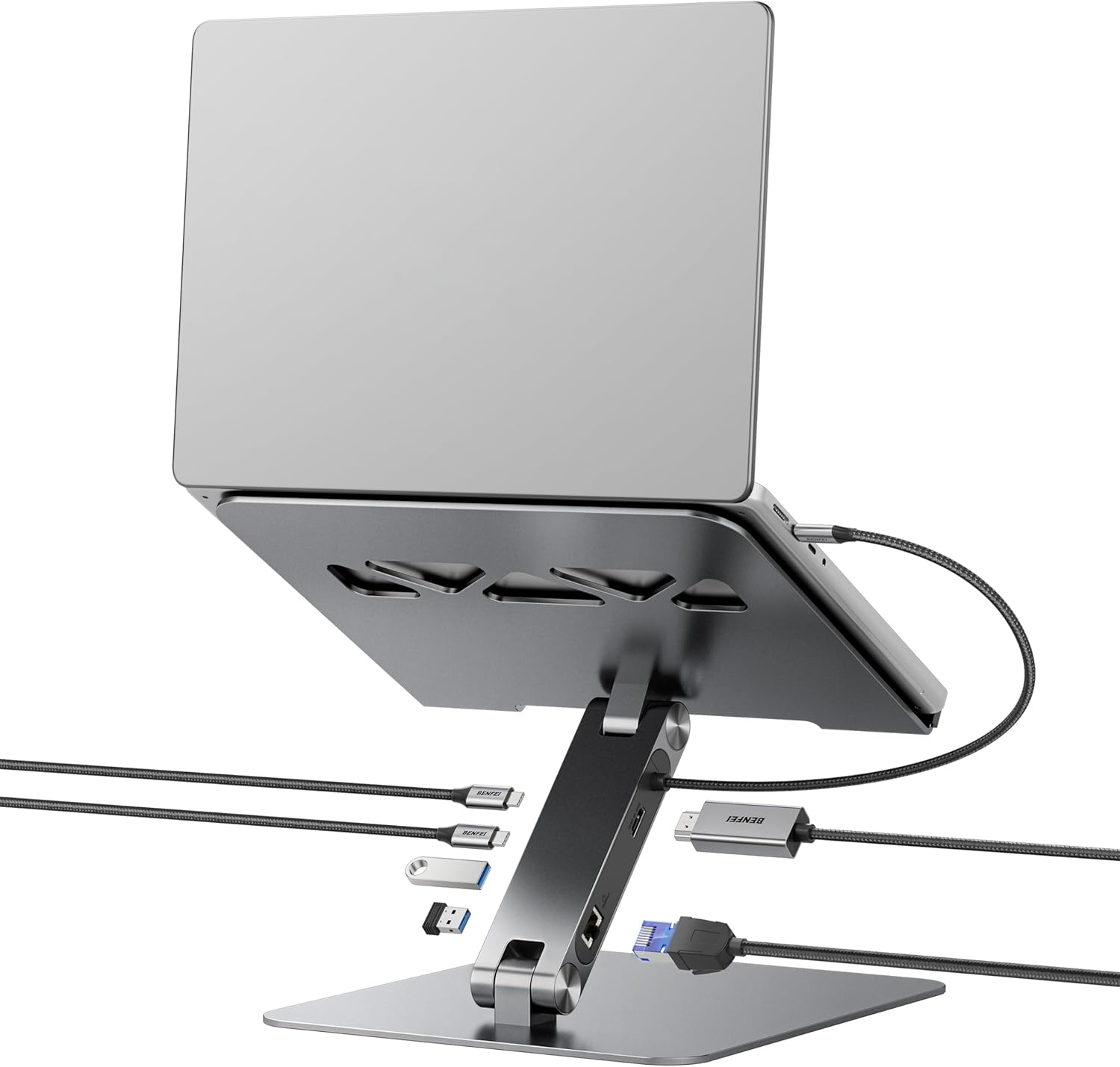 BENFEI Laptop Stand with USB C Docking Station for MacBook Pro
