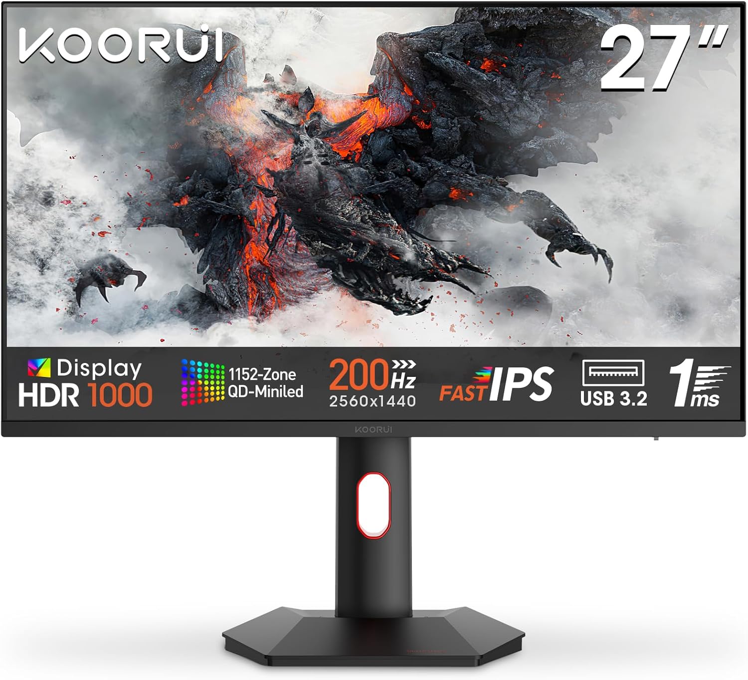 KOORUI 27 1ms 200Hz Gaming Monitor with Mini-LED Panel