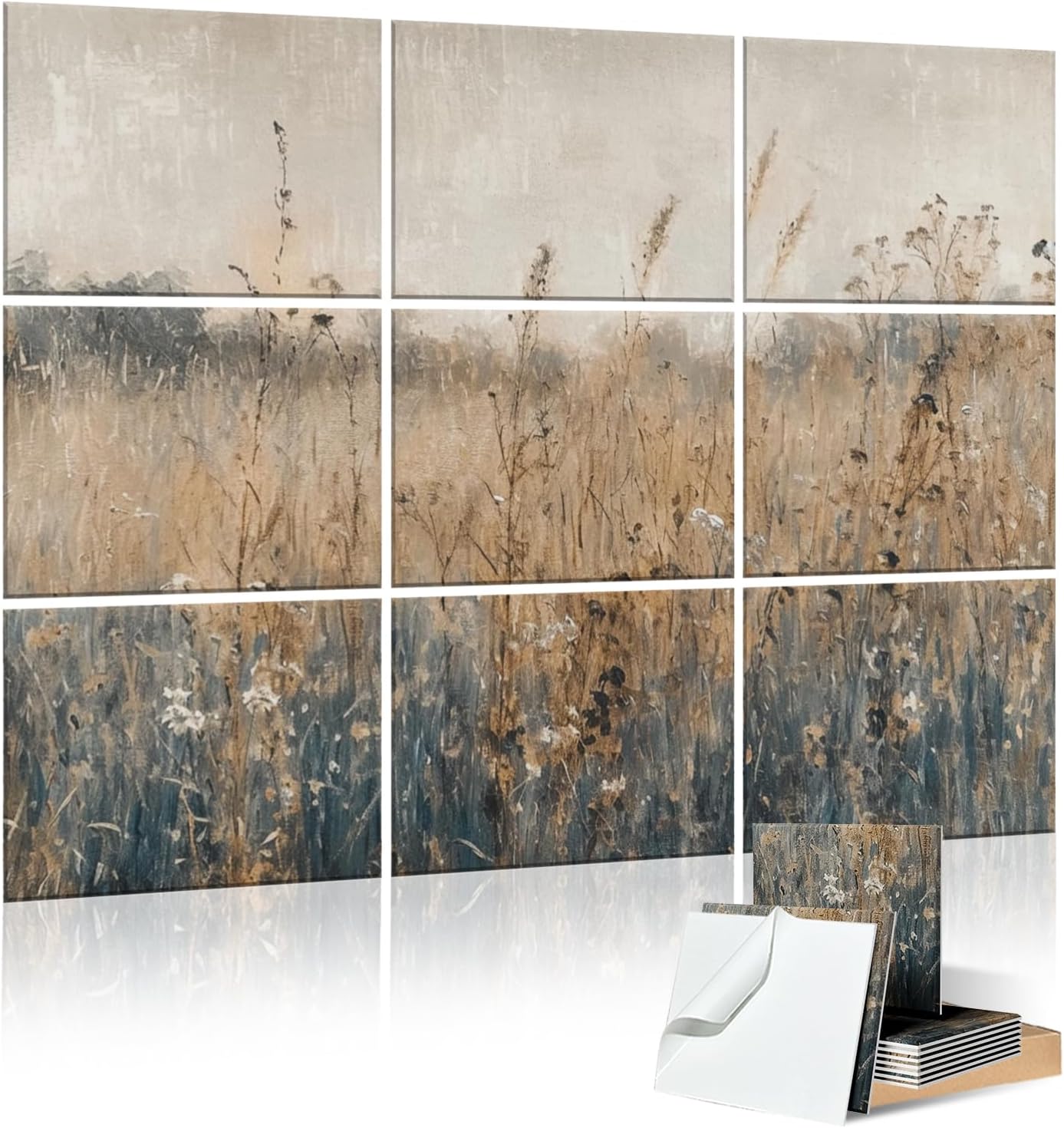 9 Pack Wall Art Acoustic Panels for Sound Absorption and Decor