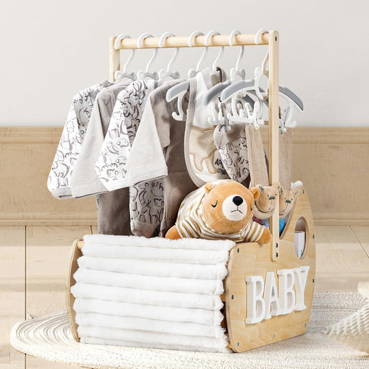 Large Wooden Baby Shower Crate Closet for Newborns and Gifts