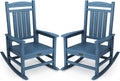SERWALL Outdoor Rocking Chair Set of 2 - All-Weather Patio Rockers