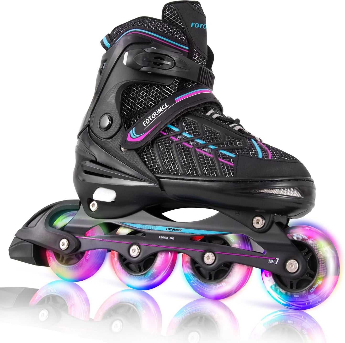 Inline Skates for Kids with Light Up Wheels - Adjustable Sizes