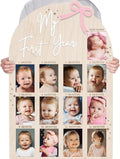 My First Year Pink Bow Picture Frame for 33 x 22 in - Large Baby