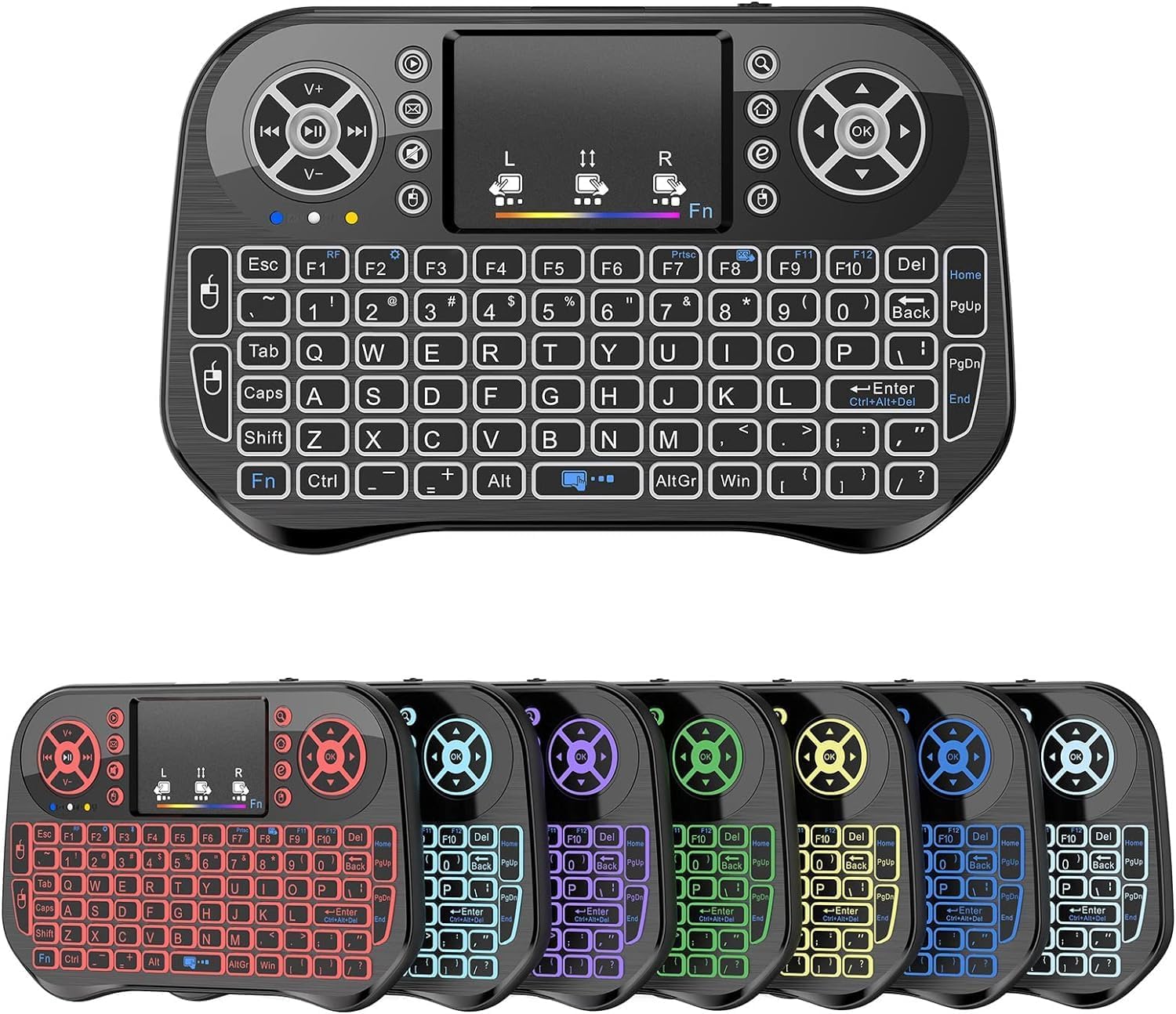 RGB Backlit Mini Keyboard: Wireless & Rechargeable