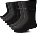 Calvin Klein Mens Dress Socks 8 Pack - Soft Cotton Blend Crew Socks at
