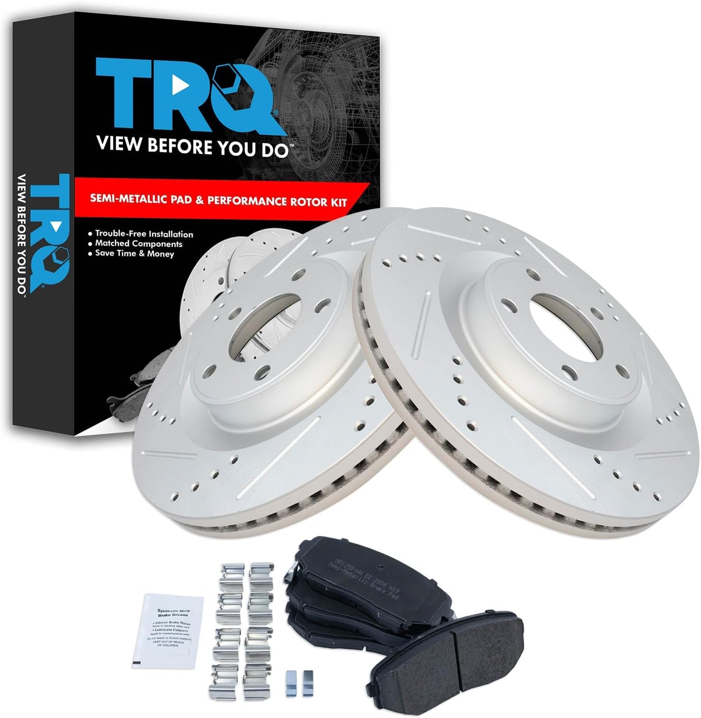 TRQ Front Performance Brake Pad & Rotor Kit for Ford Edge