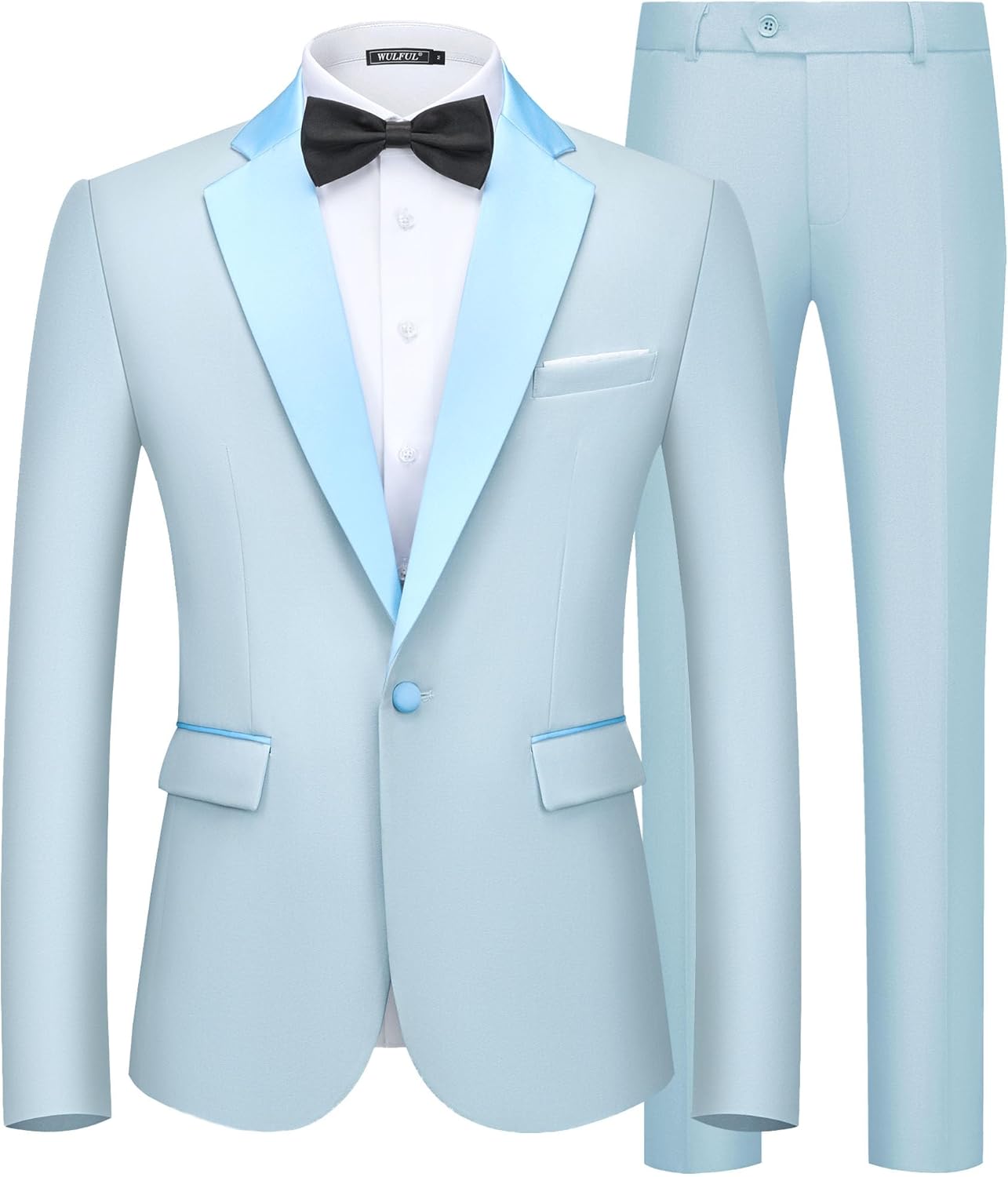 WULFUL Men's 2 Piece Slim Fit Suit Set for Weddings and More
