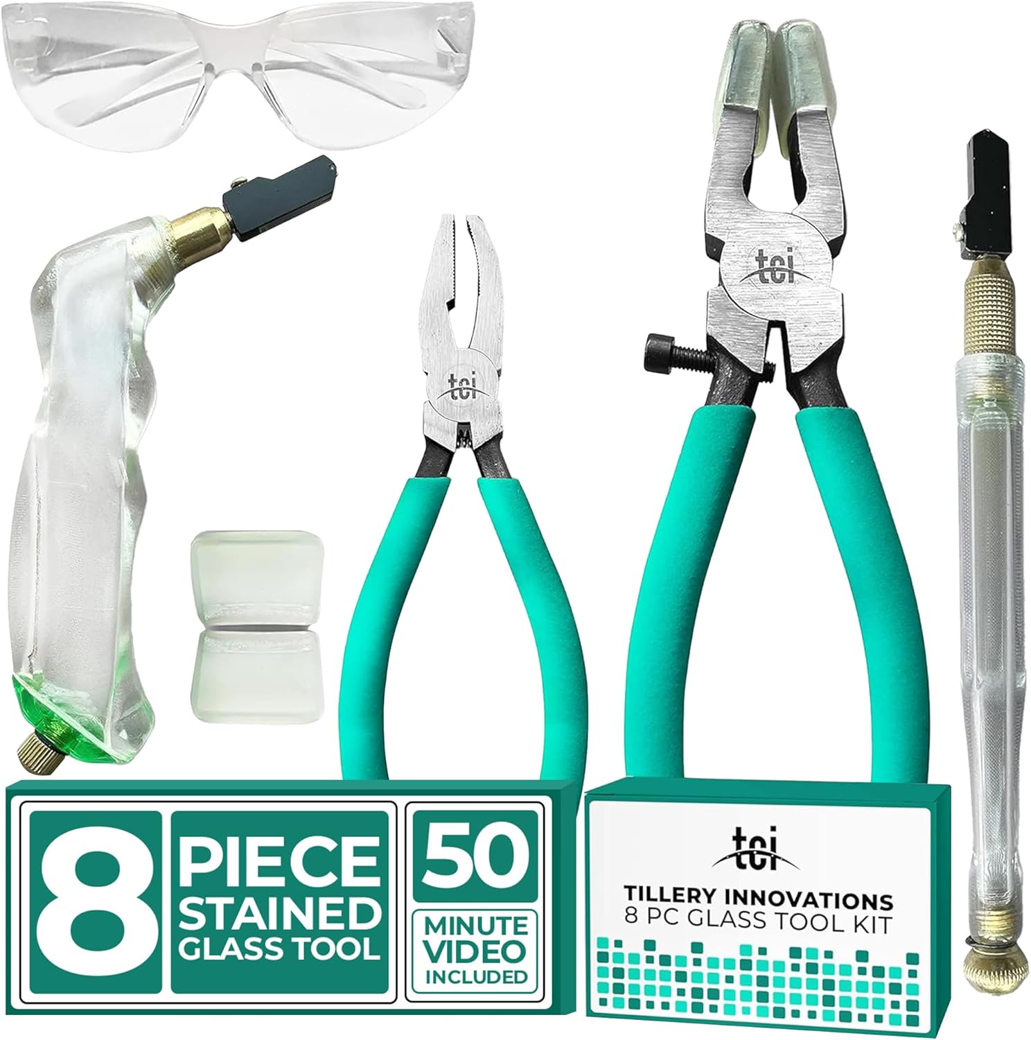 Professional Eight PC Stained Glass Tool Kit for Artisans
