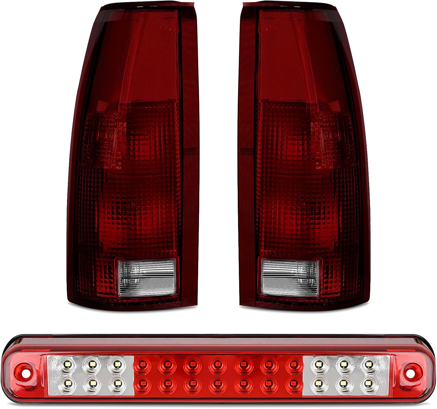 Nilight Tail Light and Third Brake Light Assembly for Chevy GMC