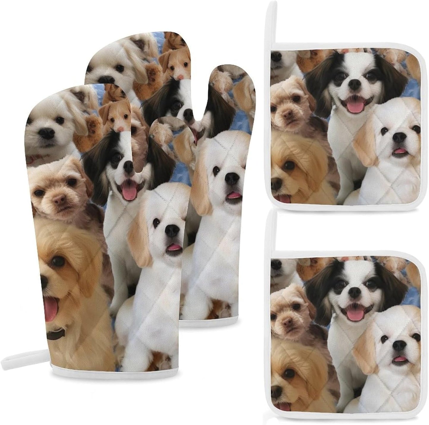 Cute Dog Theme Heat Resistant Oven Set