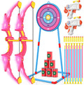 2 Pack Kids Bow and Arrow Set Pink Light Up Archery Toy - Fun Target
