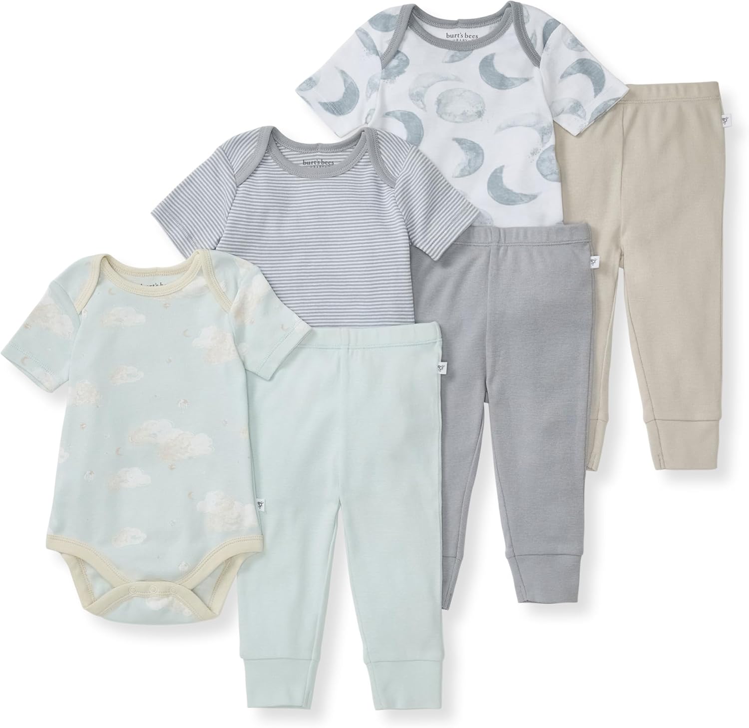 Burt's Bees Baby Unisex 6-Piece Organic Cotton Outfit Set