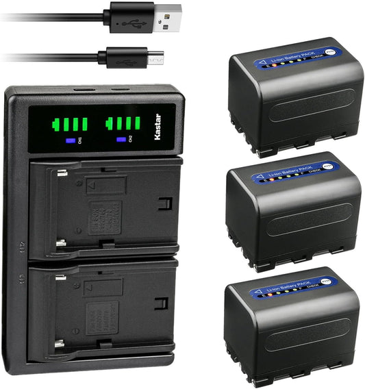 Kastar 3-Pack NP-QM71D Battery and USB Charger for Sony Cameras
