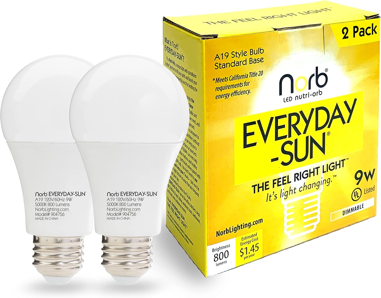 Norb Everyday Sun Light Bulb - Full Spectrum Wellness Lighting