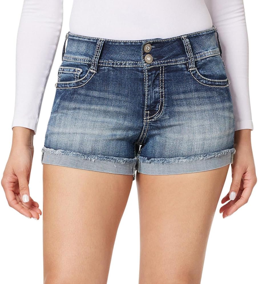 WallFlower Women's Luscious Curvy 9-inch Mid-Rise Bermuda Shorts
