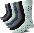 Calvin Klein Men's Dress Socks - 8 Pack Cotton Blend Crew Socks