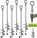 30ft Ground Anchors 6Pack - 12mm Solid Steel Screw In Stakes
