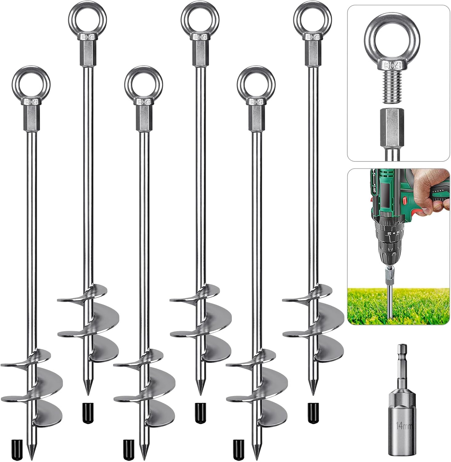 30ft' Heavy Duty Ground Anchors for Mobile Homes and More