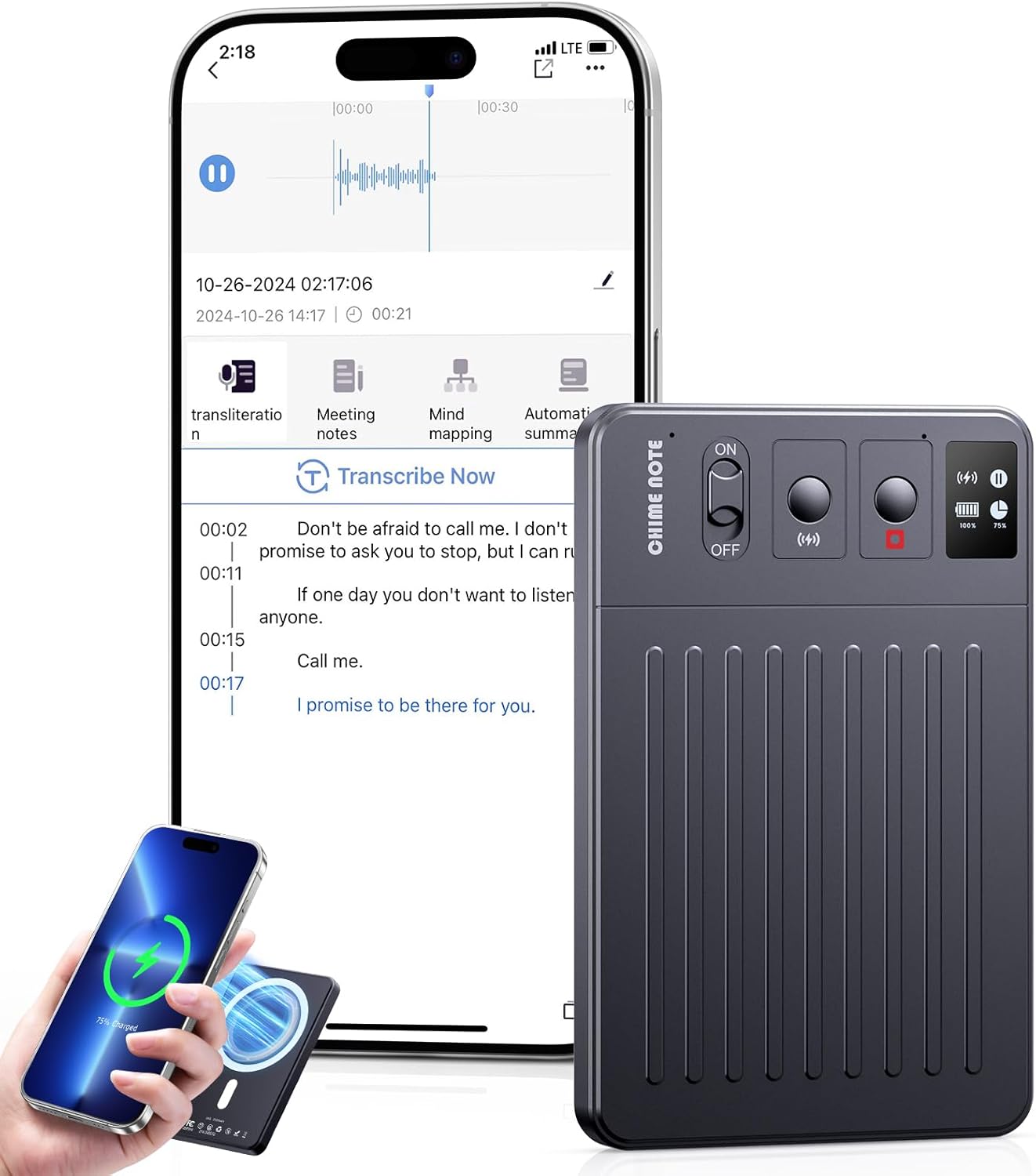 TTQ AI Voice Recorder with Transcription and Translation Features