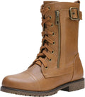 DREAM PAIRS womens Drivers Mid-Calf Combat Boots - Pocketed Warm