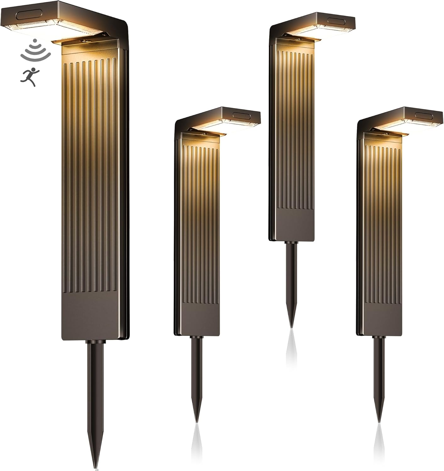 Solar Pathway Lights Outdoor 4Pack with Motion Sensor for Yard