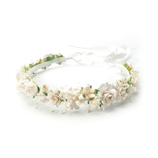 Toddler Flower Crown with Baby's Breath for 1st Birthday Fun