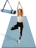 Extra Wide & Thick Yoga Mat 72in x 32in - Cushioned TPE Mat