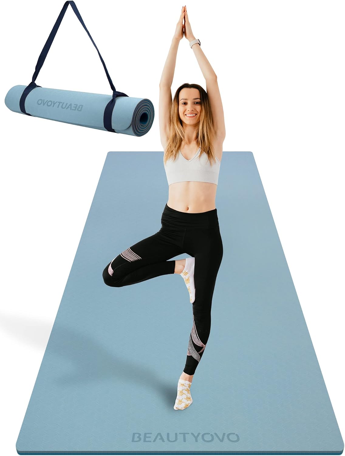 BEAUTYOVO Extra Wide Thick Yoga Mat for Comfort and Stability