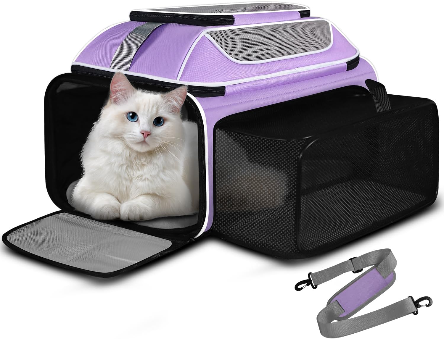 Petskd Expandable Pet Carrier for Small Dogs and Cats Under 15 lbs