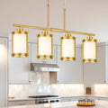 4-Light Kitchen Island Lighting with Brushed Gold Finish