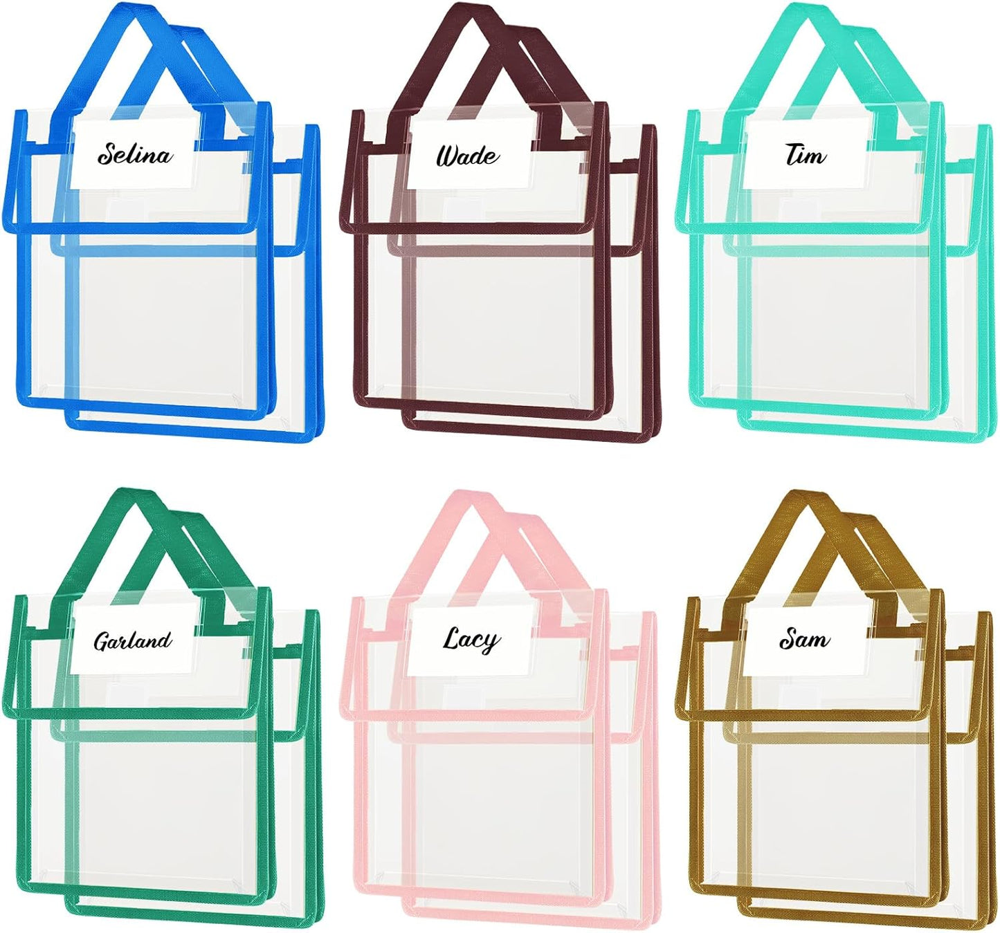Teling Thick Clear Book Pouches for School Classroom Library