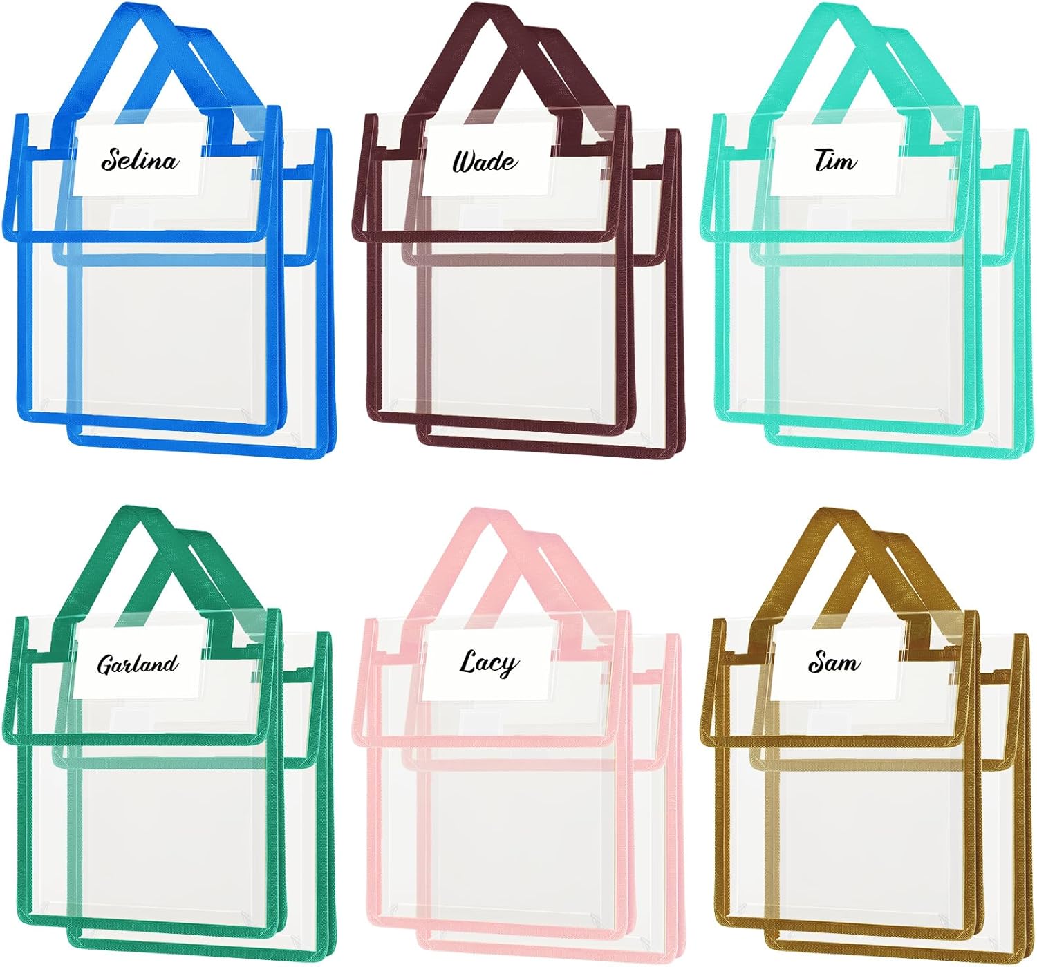 Teling Thick Clear Book Pouches for School Classroom Library