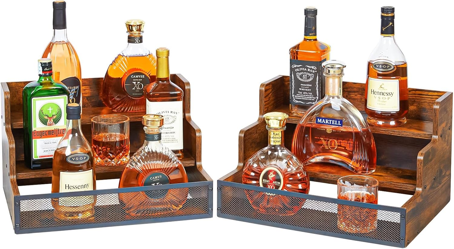 3 Step Countertop Liquor Bottle Display Shelf for Home Bar