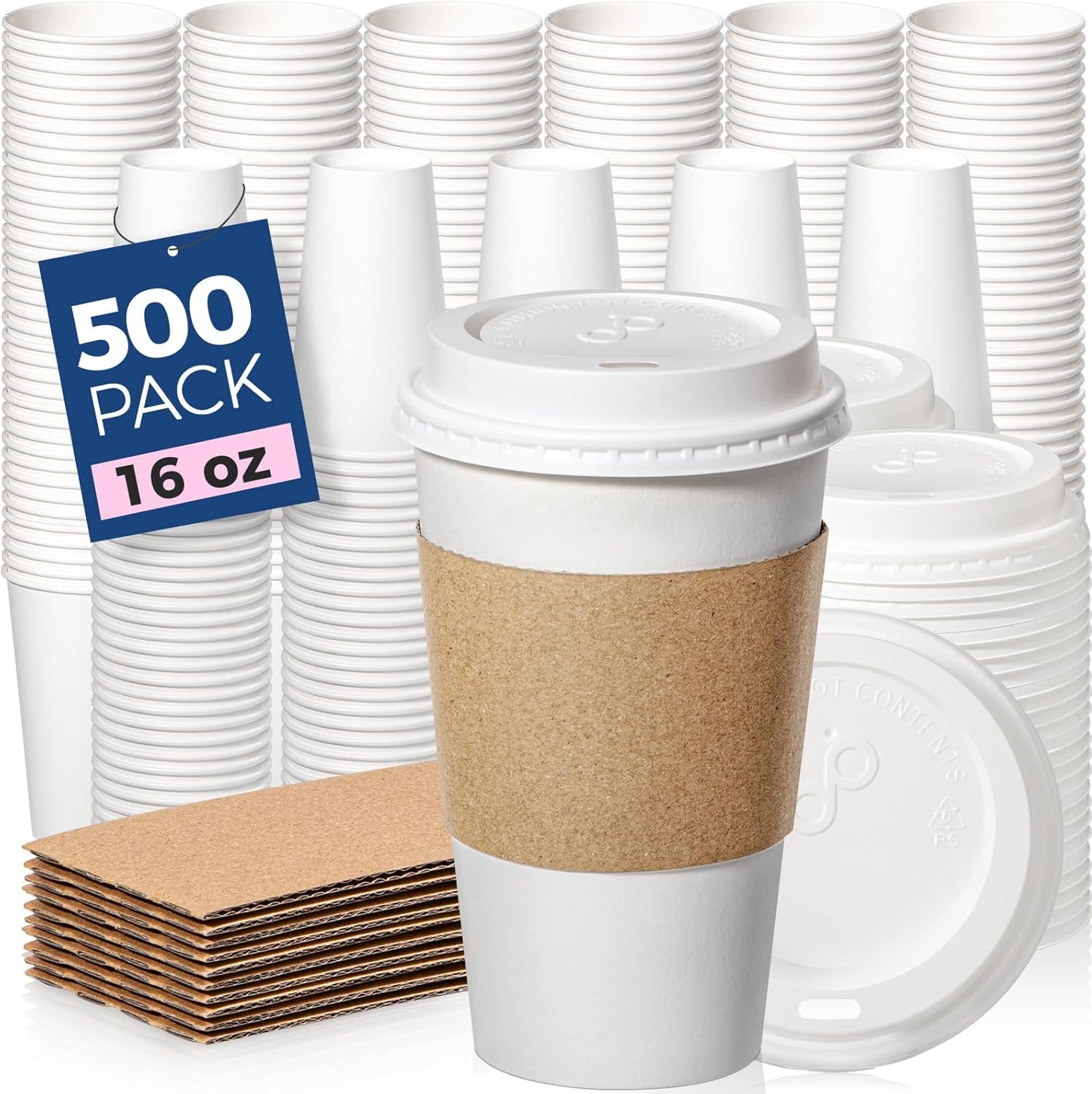 Fit Meal Prep 16 oz Disposable Coffee Cups with Lids for All