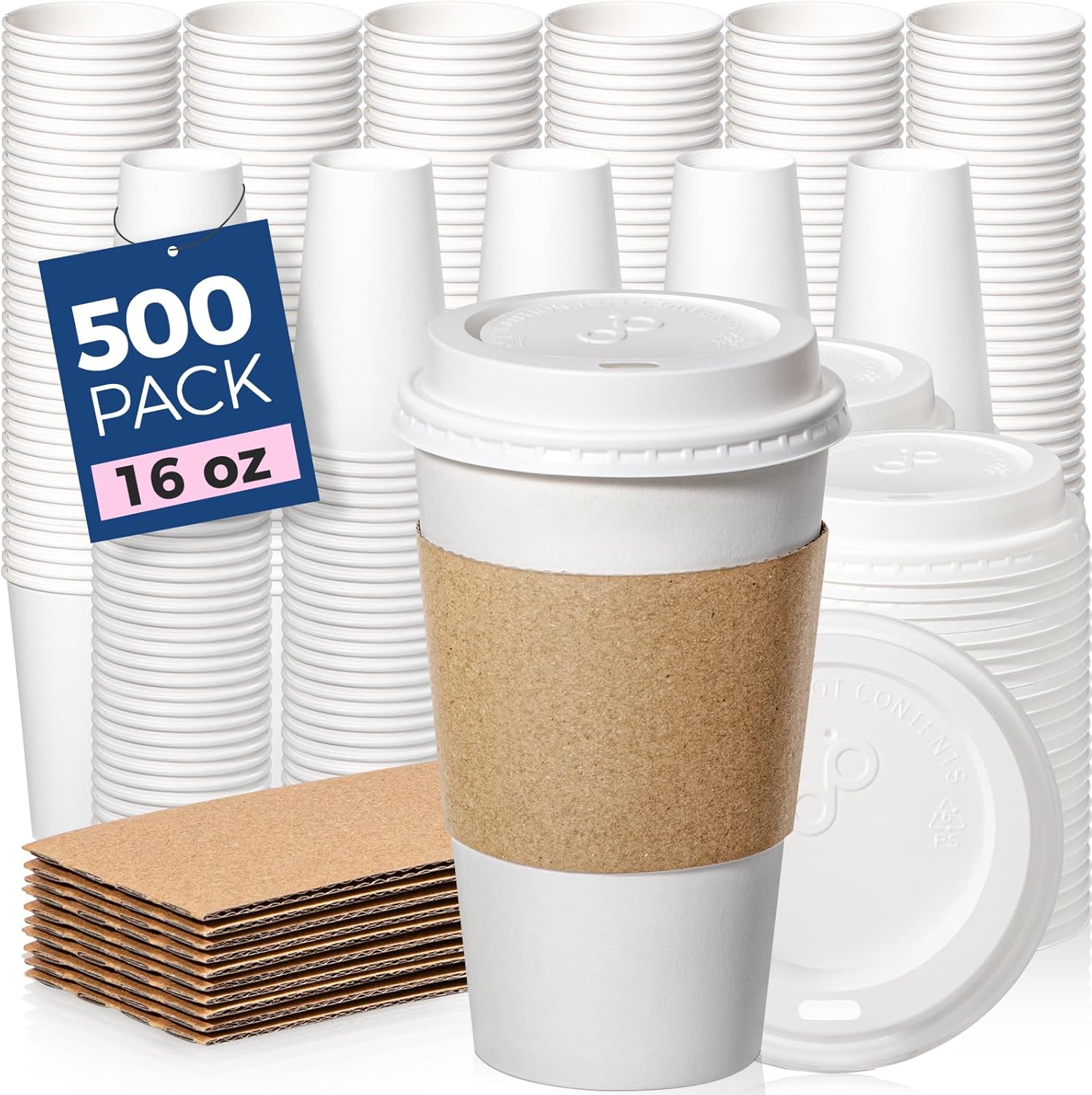 Fit Meal Prep 16 oz Disposable Coffee Cups with Lids for All
