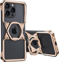 Frameless Magnetic Case for iPhone 16 Pro Max - Metal Ring Kickstand