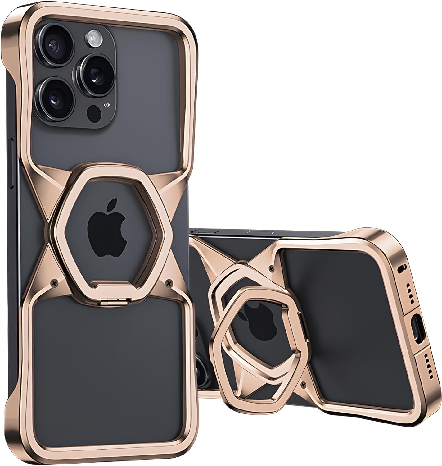 Frameless Magnetic Case for iPhone 16 Pro Max with Stand