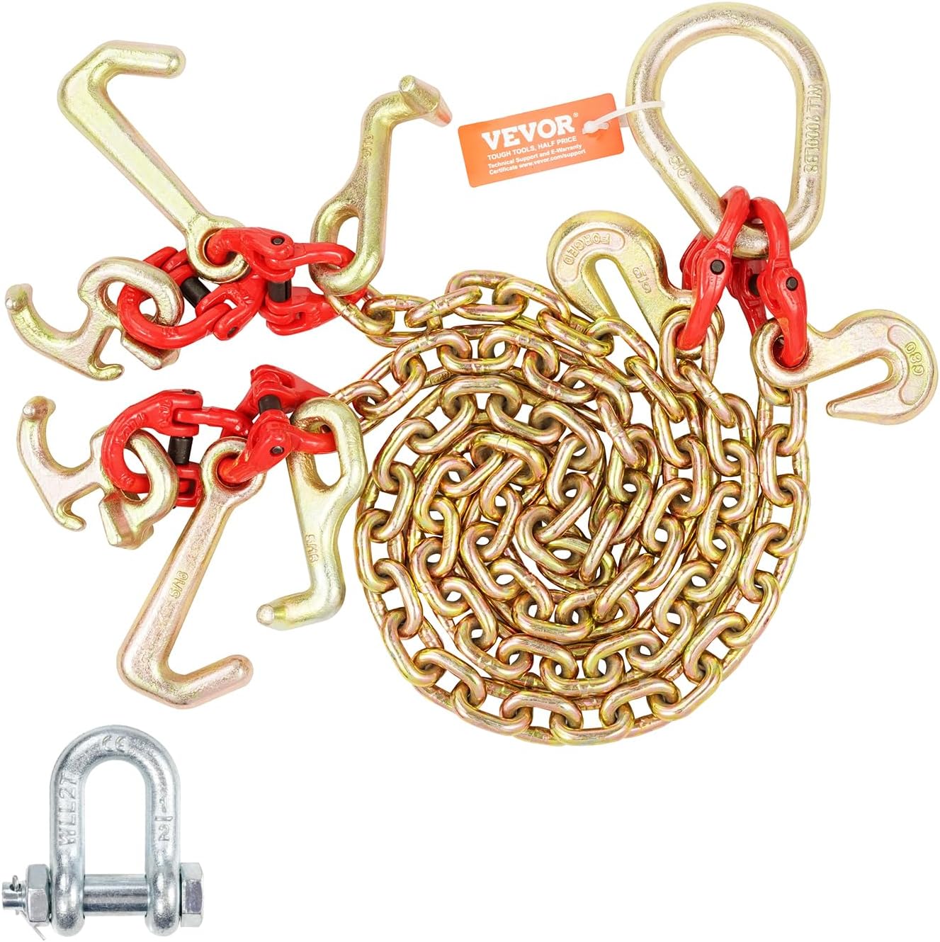 VEVOR G80 V Bridle Chain: Durable 3ft Towing Solution