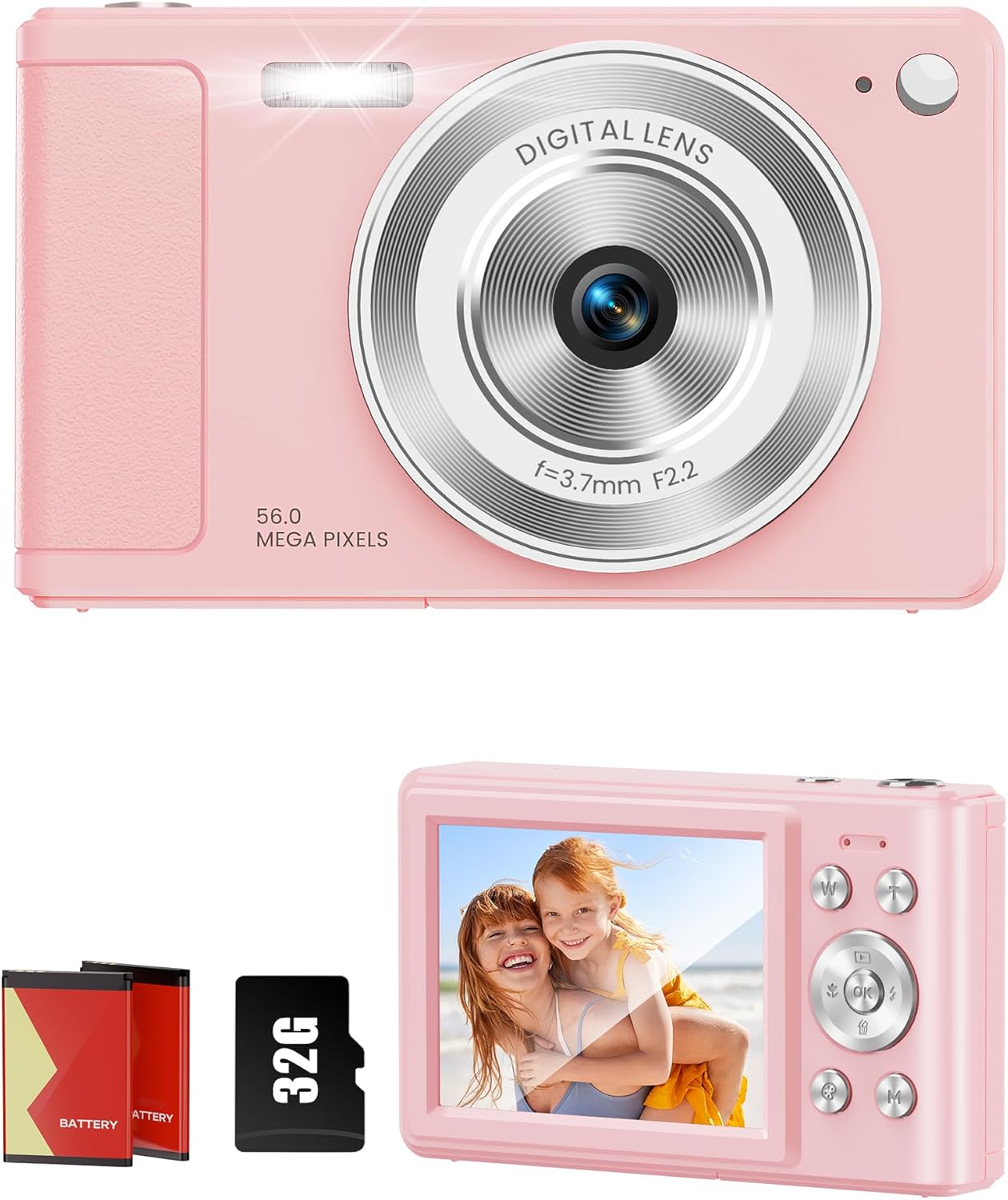 WONNIE Digital Camera for Kids - 56MP Point & Shoot Fun
